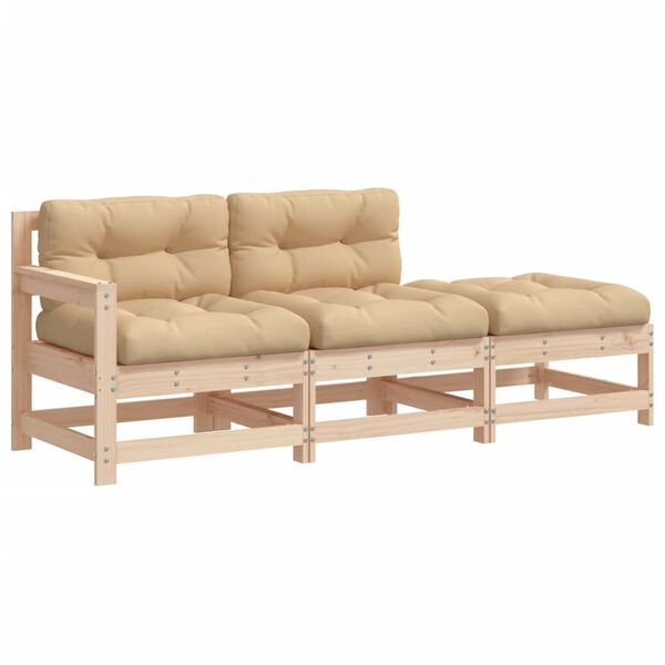 vidaXL 7 Piece Garden Lounge Set with Cushions Solid Wood
