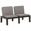 vidaXL 2 Piece Garden Lounge Set with Cushions Plastic Grey