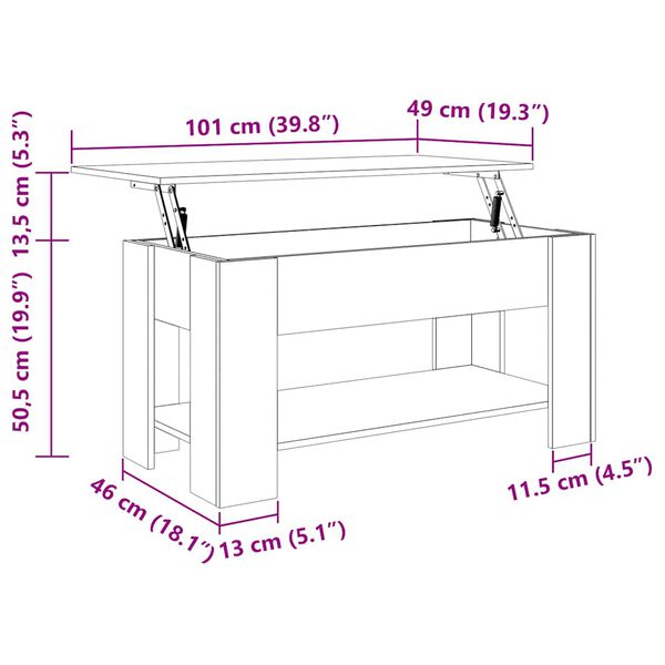 vidaXL Coffee Table White 101x49x52 cm Engineered Wood