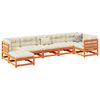 vidaXL 7 Piece Garden Sofa Set Wax Brown Solid Wood Pine