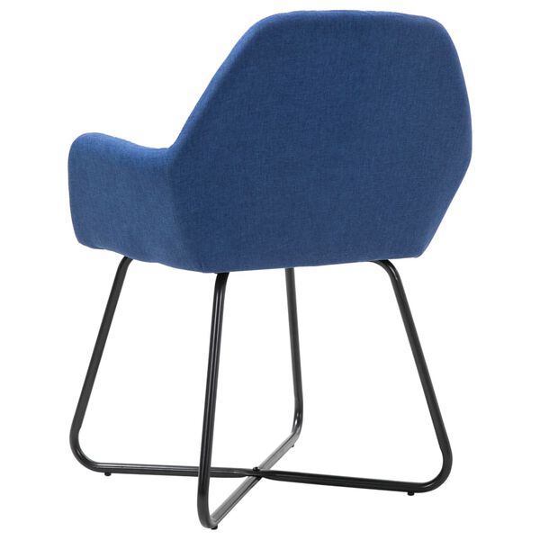 vidaXL Dining Chairs 2 pcs Blue Fabric