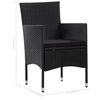 vidaXL 4 Piece Garden Lounge Set with Cushions Poly Rattan Black