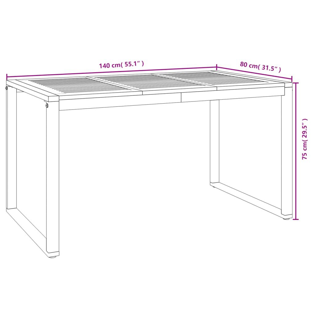 vidaXL 5 Piece Garden Dining Set Solid Wood Acacia and Metal