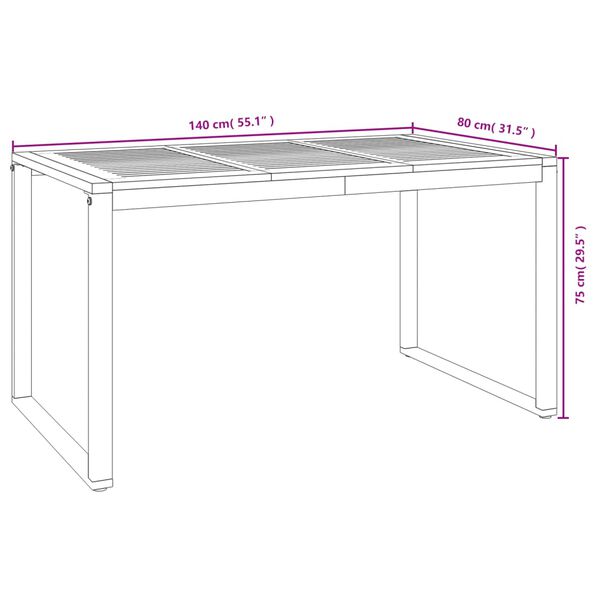 vidaXL 5 Piece Garden Dining Set Solid Wood Acacia and Metal