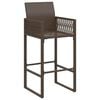 vidaXL Garden Bar Stools 2 pcs Brown Poly Rattan