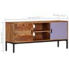 vidaXL TV Cabinet Honey Brown and Grey 110x30x50 cm Solid Wood Acacia