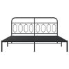 vidaXL Metal Bed Frame without Mattress with Headboard Black 193x203cm