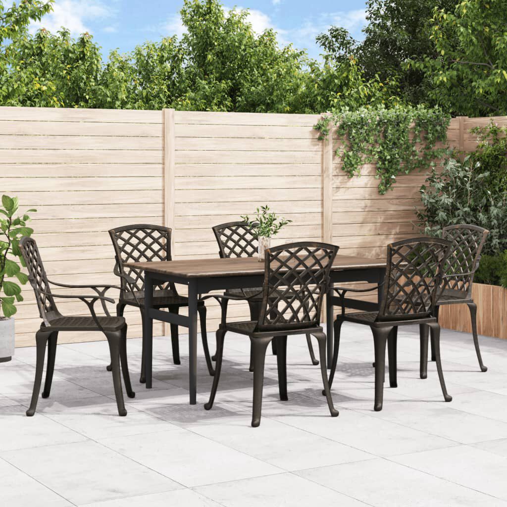 vidaXL Garden Chairs 6 pcs Cast Aluminium Bronze