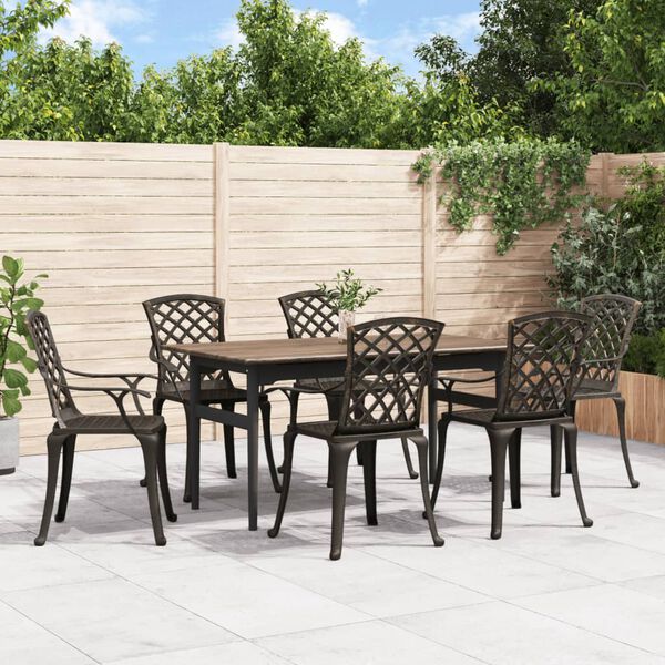 vidaXL Garden Chairs 6 pcs Cast Aluminium Bronze
