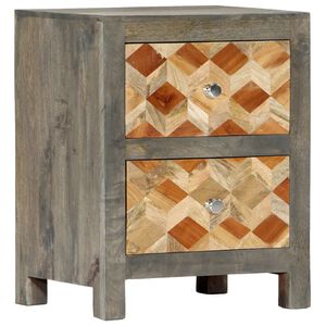 vidaXL Bedside Cabinet Grey 40x30x50 cm Solid Mango Wood