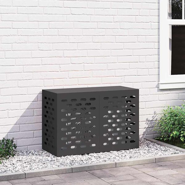 vidaXL Air Conditioner Cover Black 90 x 40 x 60 cm Steel