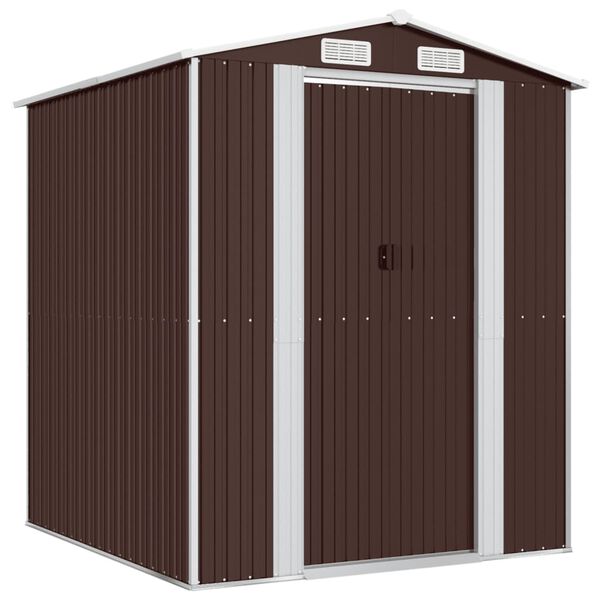 vidaXL Garden Shed Dark Brown 192x191x223 cm Galvanised Steel