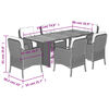 vidaXL 7 Piece Garden Dining Set with Cushions Grey Poly Rattan