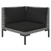 vidaXL 6 Piece Garden Lounge Set with Cushions Poly Rattan Dark Grey