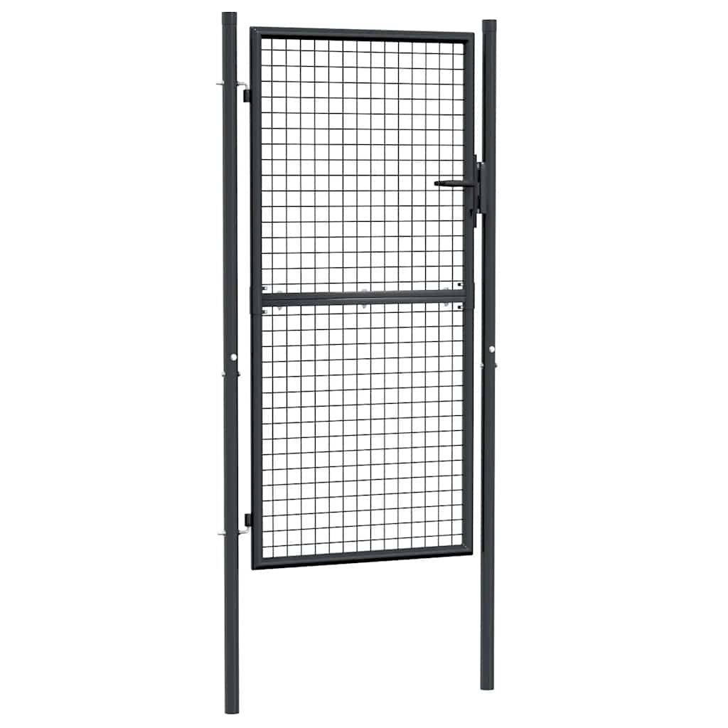 vidaXL Mesh Garden Gate Galvanised Steel 100x175 cm Grey