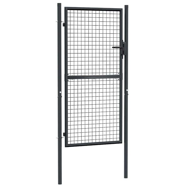 vidaXL Mesh Garden Gate Galvanised Steel 100x175 cm Grey