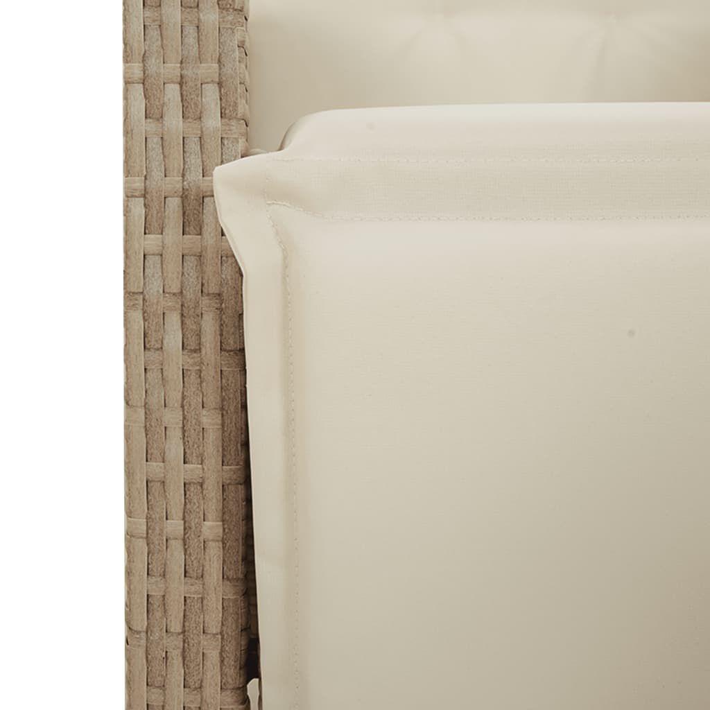 vidaXL Reclining Garden Chair with Footrest Beige Poly Rattan