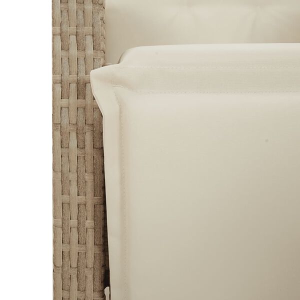 vidaXL Reclining Garden Chair with Footrest Beige Poly Rattan