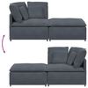 vidaXL Modular Sofa with Footstool&Cushions Velvet Dark Grey