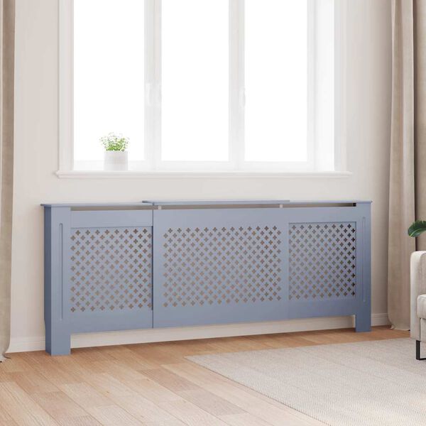 vidaXL MDF Radiator Cover Grey 205 cm