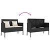 vidaXL Garden Bench with Cushions Black Poly Rattan