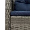vidaXL Garden Sofa Set 6 pcs Grey and navy blue Poly Rattan