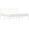 vidaXL Metal Bed Frame without Mattress with Headboard White 150x200cm