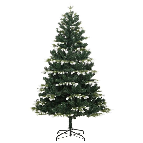 vidaXL Artificial Hinged Christmas Tree 150 LEDs & Flocked Snow 120 cm