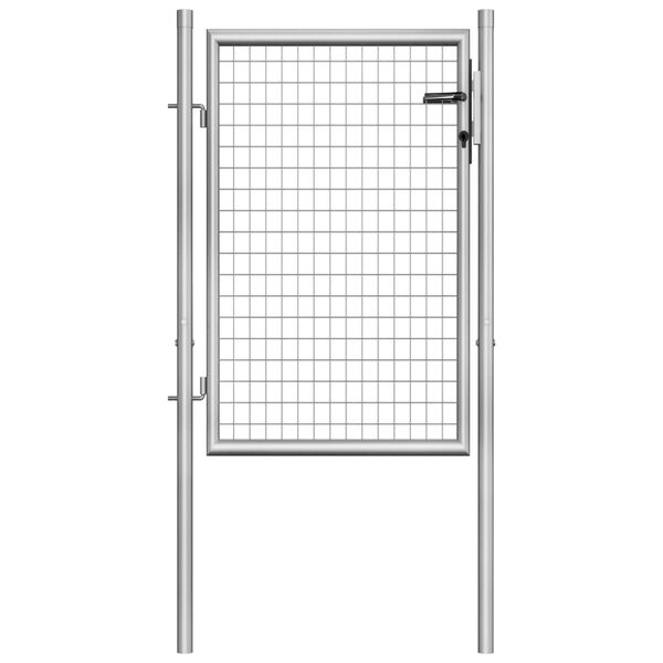 vidaXL Garden Gate Galvanised Steel 105x150 cm Silver