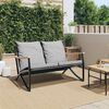 vidaXL Garden Bench with Cushions 120 cm Black Steel