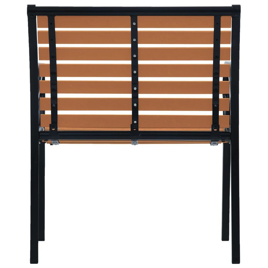 vidaXL Garden Chairs 2 pcs Steel and WPC Black and Brown