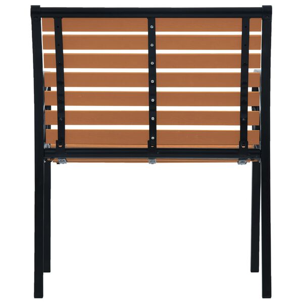 vidaXL Garden Chairs 2 pcs Steel and WPC Black and Brown