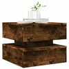 vidaXL Coffee Table with LED Lights Smoked Oak 50x50x40 cm