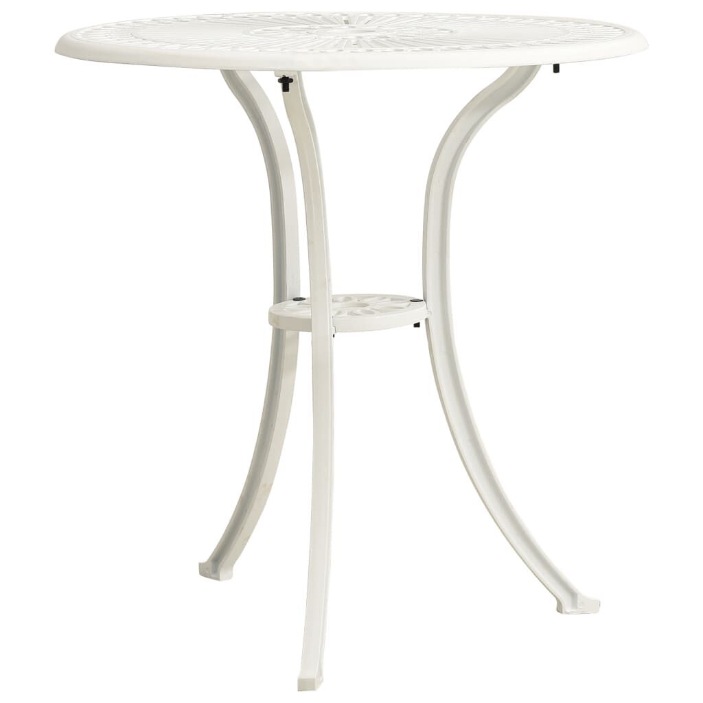 vidaXL 3 Piece Bistro Set Cast Aluminium White