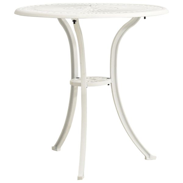 vidaXL 3 Piece Bistro Set Cast Aluminium White