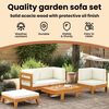 vidaXL 2 Piece Garden Lounge Set with Cream White Cushions Acacia Wood