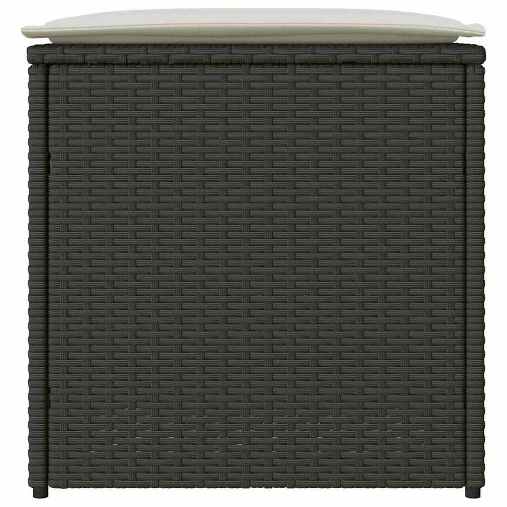 vidaXL Cushion Box with Storage Black 50 x 50 x 50 cm Poly Rattan