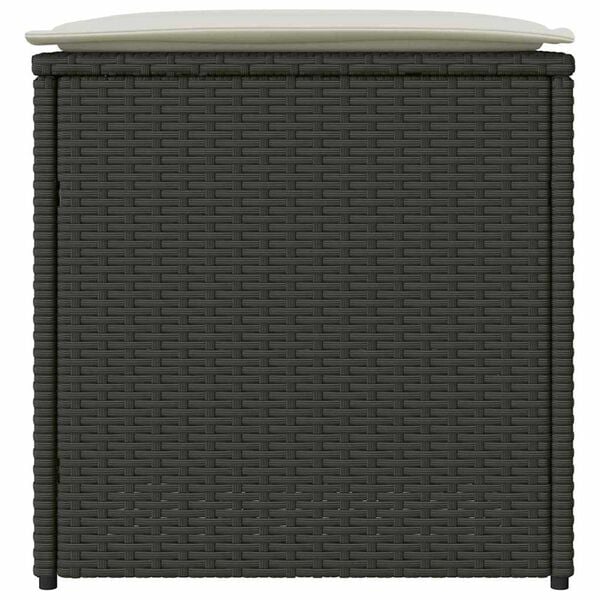 vidaXL Cushion Box with Storage Black 50 x 50 x 50 cm Poly Rattan