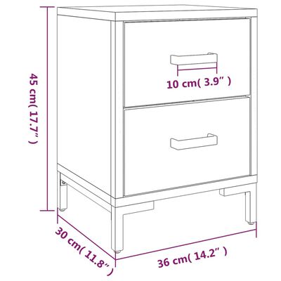 vidaXL Bedside Cabinet Brown 36x30x45 cm Solid Pinewood