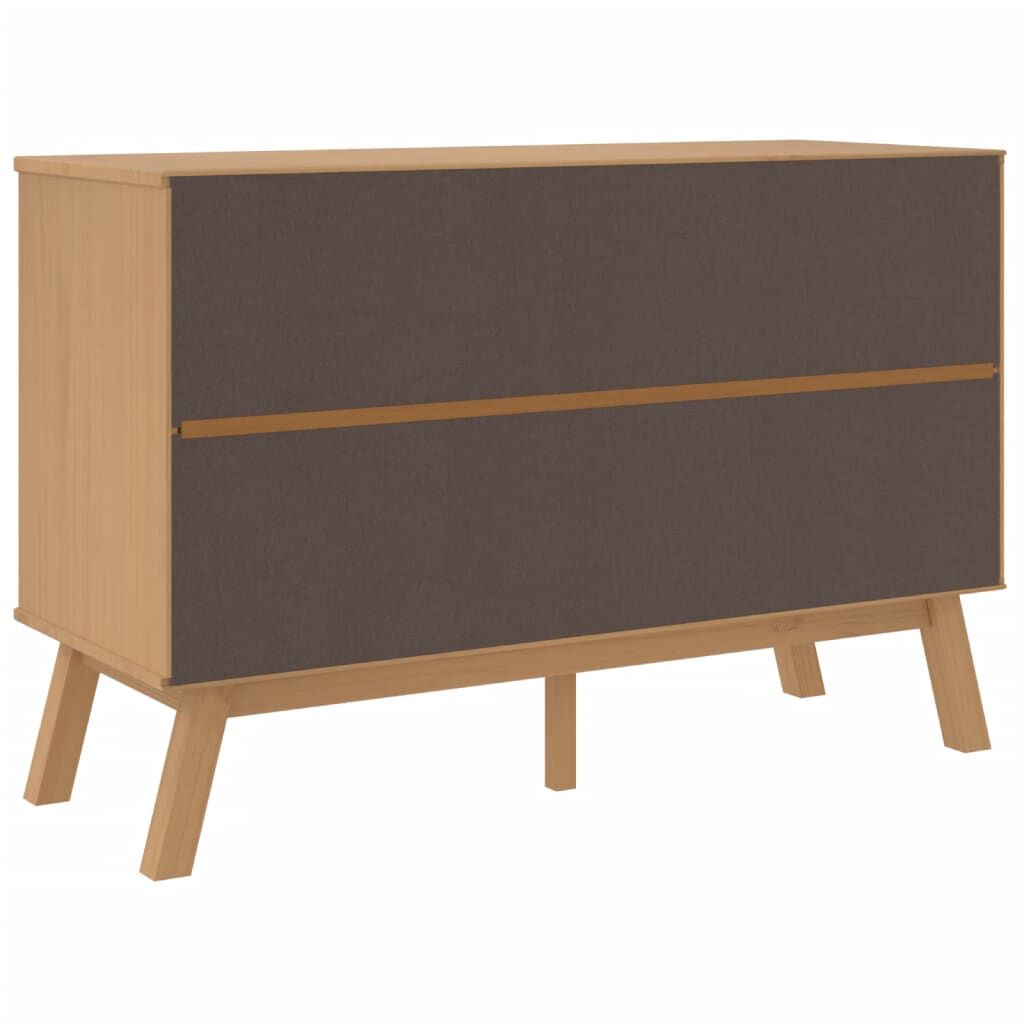 vidaXL Drawer Cabinet OLDEN White and Brown Solid Wood Pine