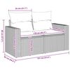 vidaXL Garden Sofa with Cushions 2-Seater Beige Poly Rattan