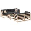 vidaXL 6 Piece Garden Sofa Set with Cushions Solid Wood Pine