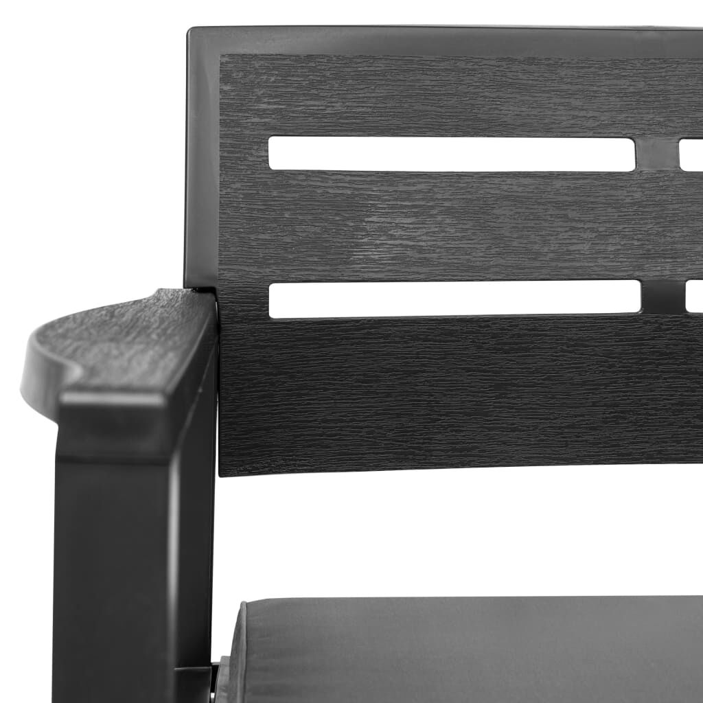 vidaXL 4 Piece Outdoor Lounge Set Plastic Anthracite