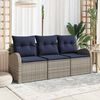 vidaXL Garden Sofa Set Grey Poly Rattan