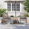 vidaXL Garden Chairs with Cushions 2 pcs Grey Poly Rattan Acacia Wood