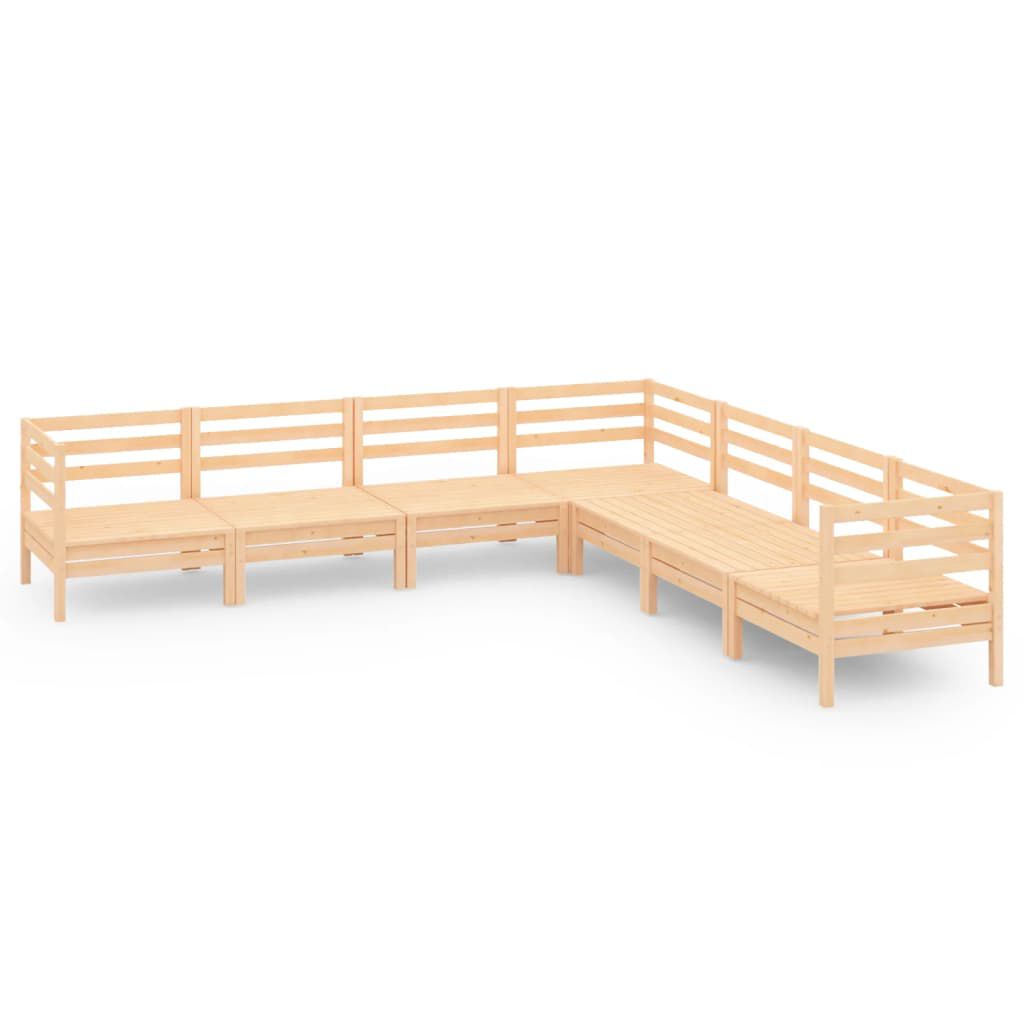 vidaXL 7 Piece Garden Lounge Set Solid Wood Pine