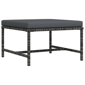 vidaXL Sectional Footrest with Cushion Grey Poly Rattan