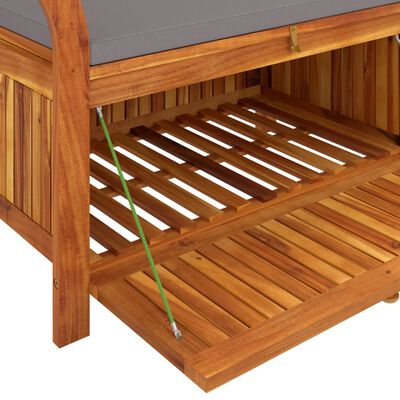 vidaXL Garden Storage Bench with Cushion 91 cm Solid Wood Acacia