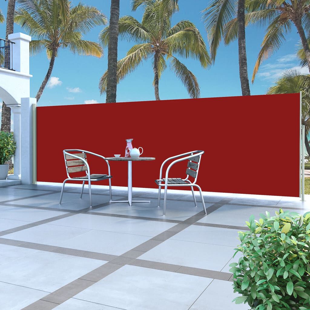 vidaXL Retractable Side Awning 160 x 500 cm Red