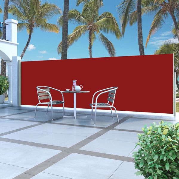 vidaXL Retractable Side Awning 160 x 500 cm Red